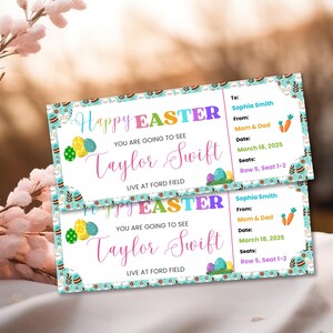 Bearbeitbare Oster-Konzertkarte | Printable Show Ticket | Ostern Konzert Geschenk | Bearbeitbares Konzertkartengeschenk | Sofortiger Download Event-Eintrittskarte