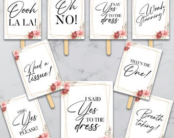 Say Yes to the Dress Printable Signs, Bridal Photo Props (Digital Download)
