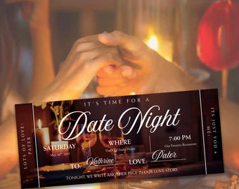 Date Night Ticket Template: Romantic DIY Gift (Canva Editable)