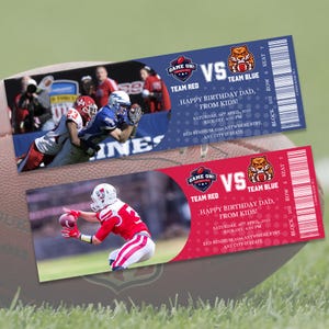 Personalized Football Ticket Keepsake: Surprise Gift, NFL Style Stub
