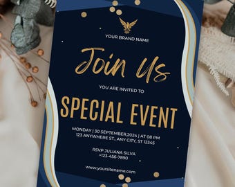 Personalized Business Invitation: Corporate Celebration Canva Template