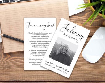 Memorial Prayer Card Template: Minimalist Funeral Poem (Instant Download)