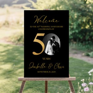 Personalized 50th Anniversary Welcome Sign: Photo Keepsake (Digital Download