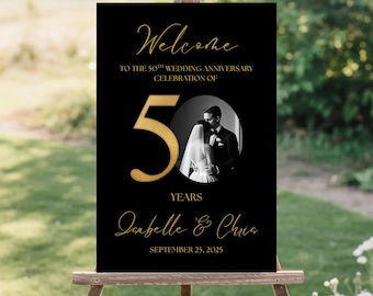Letrero de bienvenida personalizado para el 50.º aniversario: Foto de recuerdo (descarga digital)