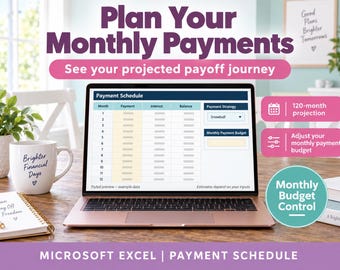 Debt Payoff Spreadsheet for Excel | Snowball  Avalanche Calculator | 50 Debt Tracker & Monthly Payment Planner, Instant Download - Digital