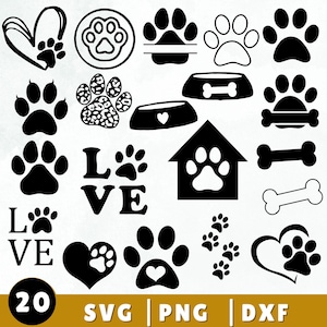 Svg empreinte de patte, empreinte de patte, animal, Svg de patte, patte de chat, Svg empreinte de patte de chat, animal de compagnie, Svg amour de chien, fichier numérique de dessins par sublimation