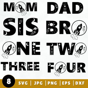 Weltraum Brithday Bundle svg, Weltraum 1