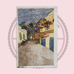 Cartão Postal Aquarela - Szentendre, Hungria