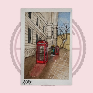 Carte postale aquarelle - Londres, Angleterre