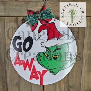 Grinch go away door hanger