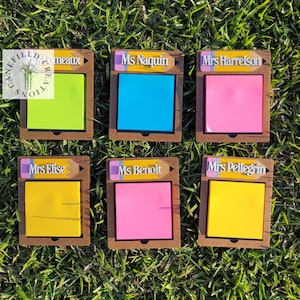 Teacher name sticky notepad holder