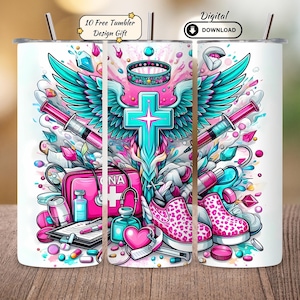 CNA Tumbler Wrap PNG: 20oz Skinny Tumbler Sublimation Design (Digital Download)