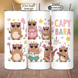 Capybara Tumbler Wrap, 2025 Funny Animal PNG, Cute Capybara Sublimation Design, 20oz Skinny Tumbler Wrap Digital Download