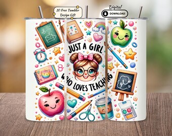 Retro Teacher Tumbler Wrap: Teacher Vibes PNG (Digital Download 20oz Skinny Sublimation Design)