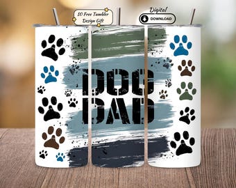 Gobelet papa chien en sublimation : 20 oz PNG en téléchargement numérique