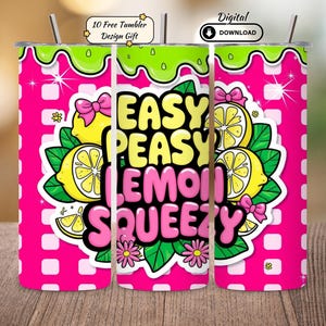 Lemon Tumbler Wrap: Coquette Summer Sublimation Design (PNG Digital Download, 20oz Tumbler, 9.3x8.2in )