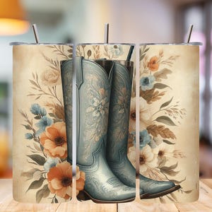 Cowgirl Boots Tumbler Wrap: Western Sublimation Design (Digital Download)