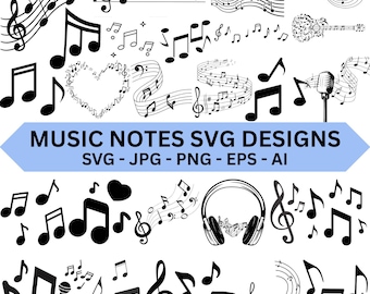 Musical Notes SVG: Music Key Vector Art (Digital Download)