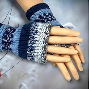 Easy Knit Fingerless Gloves  2 Needles Knitting Pattern  Cozy Winter Accessory