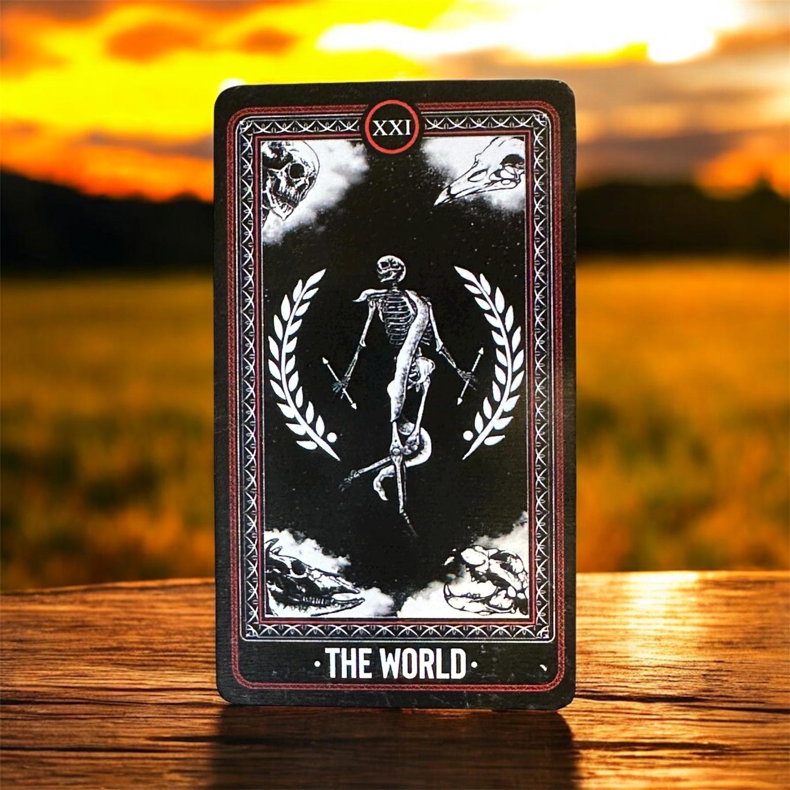 Skeleton Tarot Deck – Mini Gothic Tarot Cards – 78-card Black