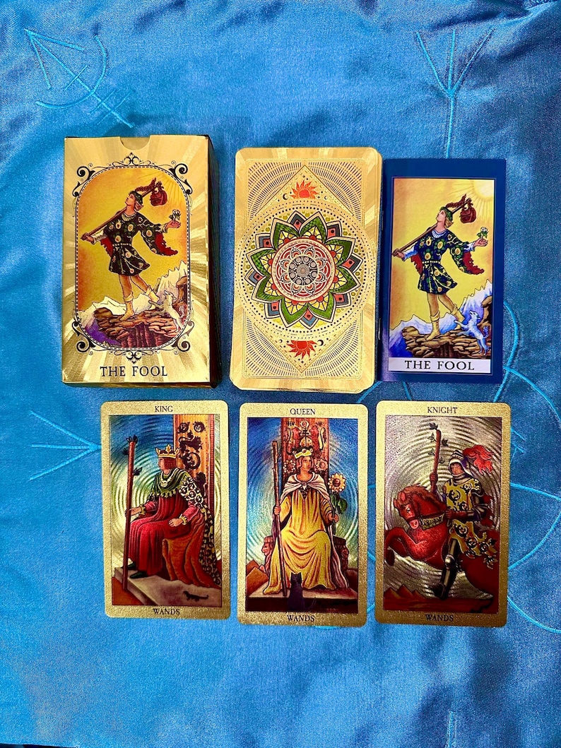Gold Foil Tarot Cards. 78 Plastic Tarot Cards Deck. Luxurious ...