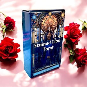 Stained Glass Tarot Cards. 78 Tarot Cards Deck. Colorful Tarot for Beginners and Experts