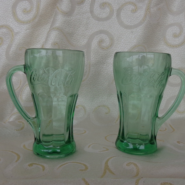 Green Coke Glasses Etsy