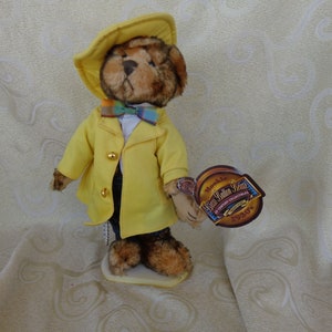 BRASS BUTTON BEARS - Pickford &quot;Mookie&quot; 1999 Teddy Bear with Stand Representing the 1930&#39;s - Stuffed Bear