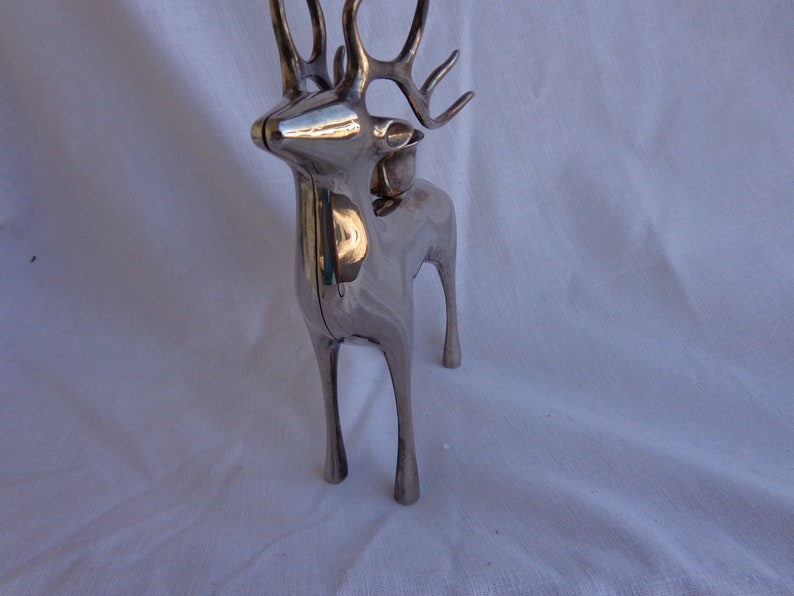 SILVERPLATE REINDEER Taper Candle Holder Silver Deer Candle Etsy