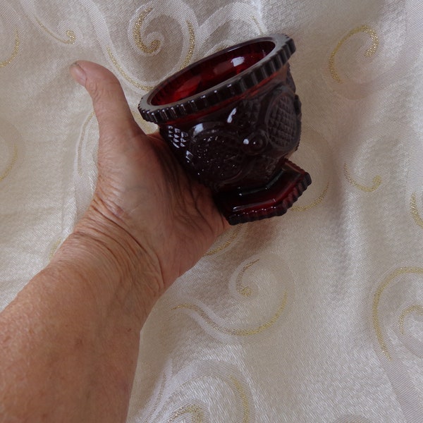 AVON 1876 CAPE COD Collection  Ruby Red Footed  Sugar Bowl- 1970's - Avon  Sugar Bowl