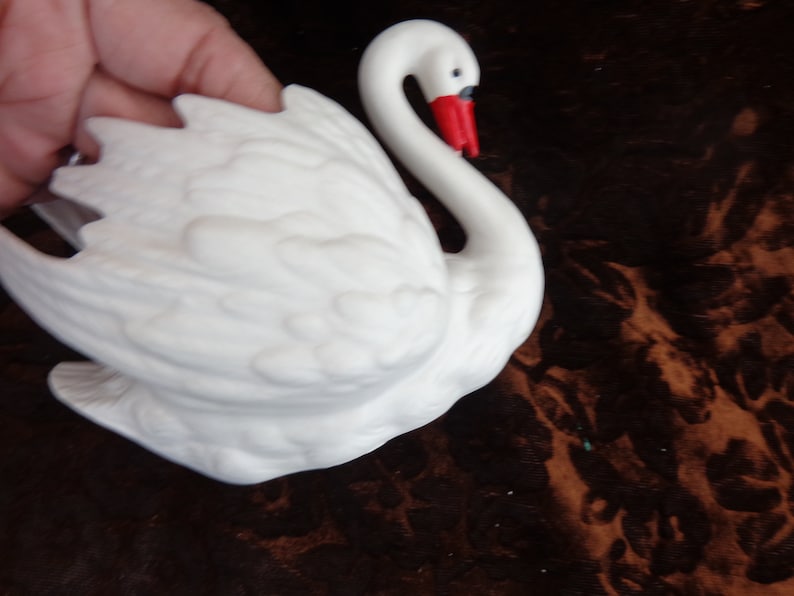 1970 s Goebel ZV 103III Vintage Swan PlanterVase Marked with Blue B in V and stamped ZV103III Porcelain Bisque West German Swan