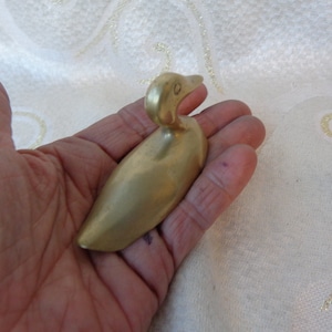 BRASS DUCK PAPERWEIGHT  - Small 2 3/4&quot;  Brass Duck Figurine - Duck Paperweight - Vintage Mini Duck Paperweight - Brass Duck  Duck