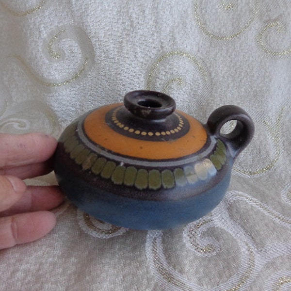 Pottery Oil Lamp Etsy