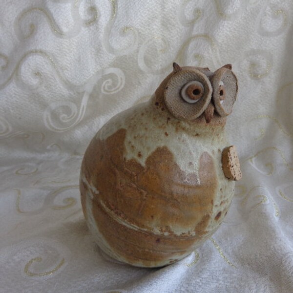 OWL PIGGY BANK - Clay Pottery Owl Coin Bank - 8"H x 6"D - Handcrafted Owl Bank - Earthenware Owl Piggy Bank - Coin Bank - Owl Piggy Bank