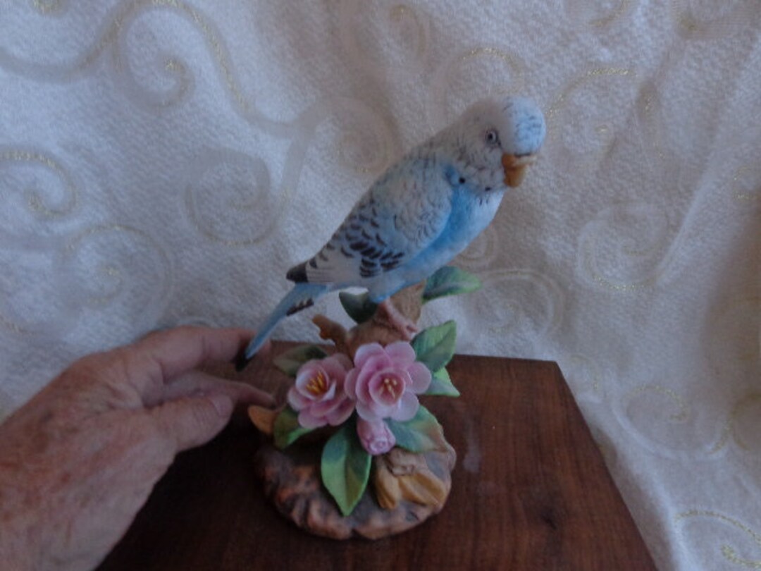 BLUE PARAKEET by ANDREA 9072 6 1/2 H X 5 L X 3 1/2 W Porcelain Blue