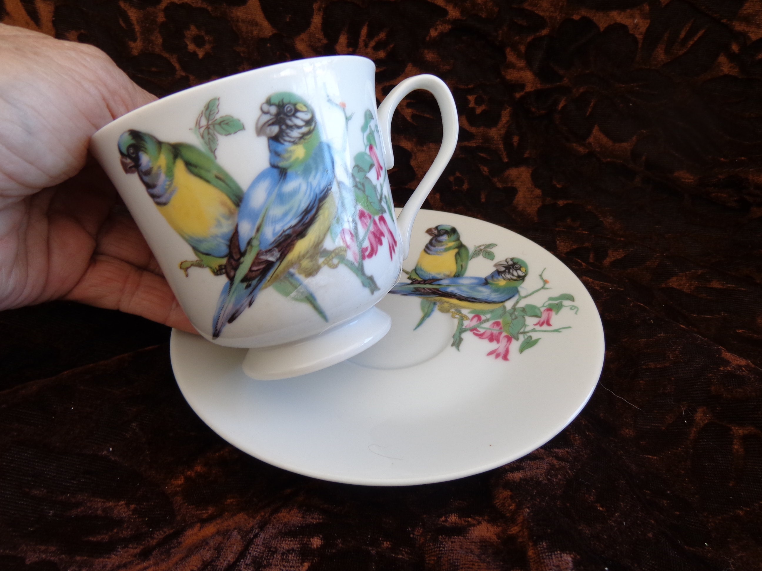 ENESCO SPRING FLORAL 1976 Bird China Teacup and Saucer- Birds Perched on  Flowers -japanese Spring Bird Floral Teacup and Saucer - Etsy, image size:2592x1944