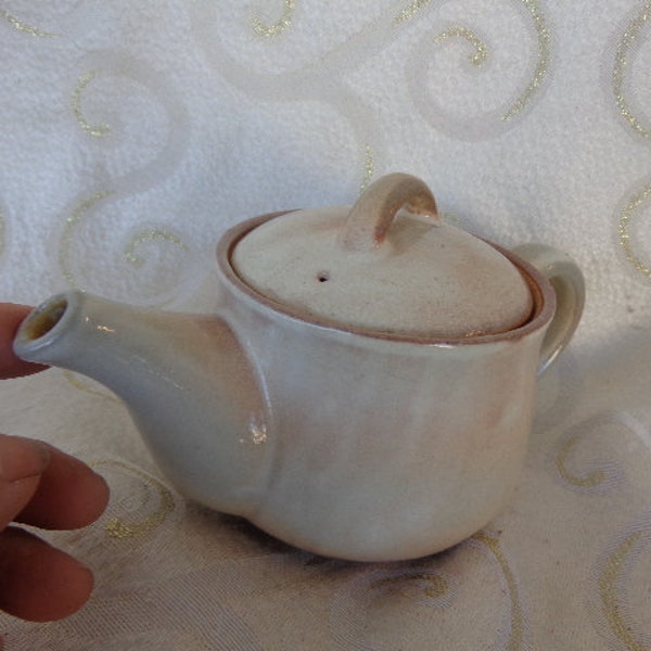 GLAZED POTTERY TEAPOT - Hand Crafted/Glazed Teapot - 4 1/2H x 7 3/4" L measuring with spout and handle x 5" D - Lidded Teapot