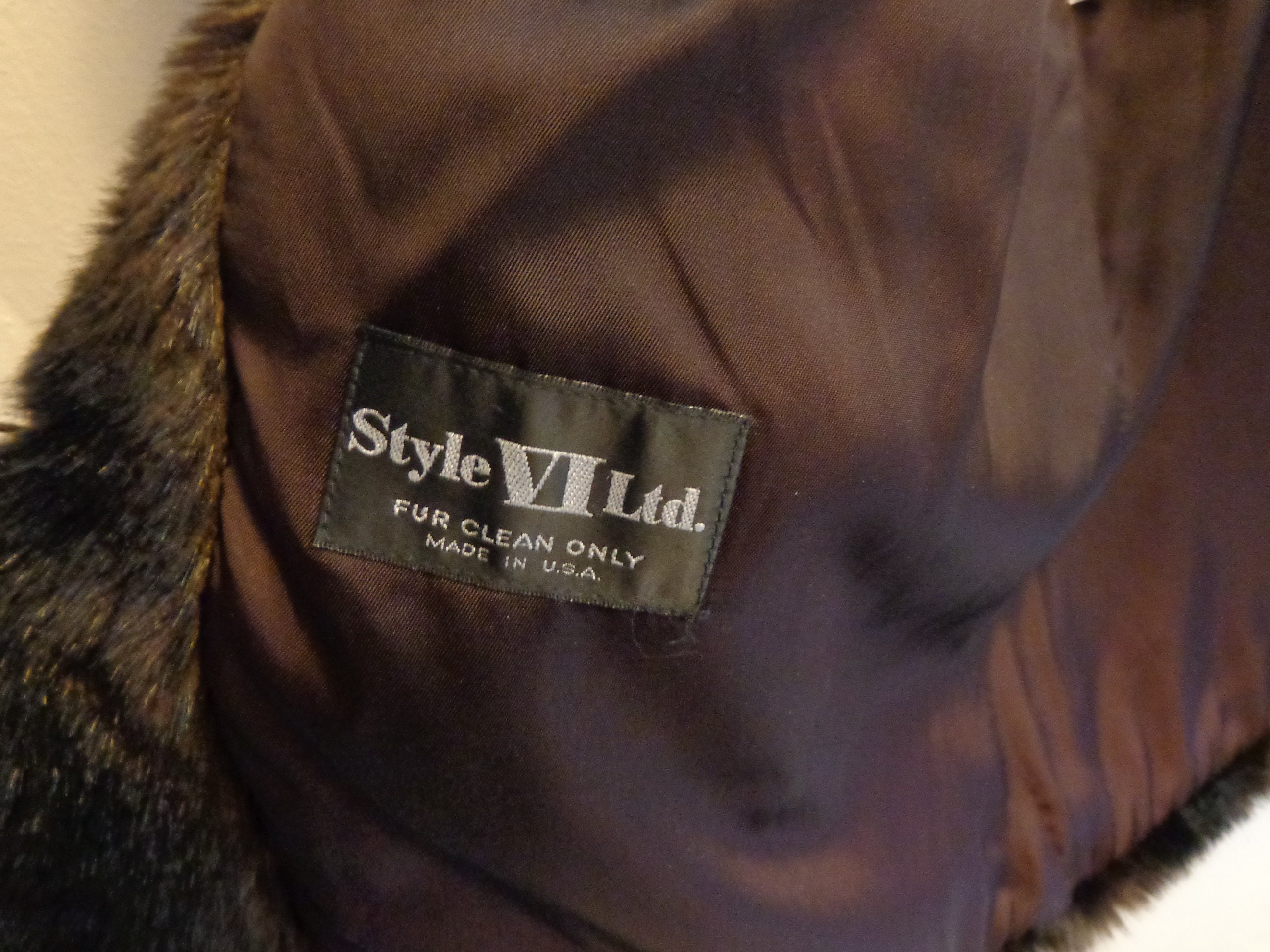 FAUX MINK JACKET - Size Medium - Two Tone Brown and Deep