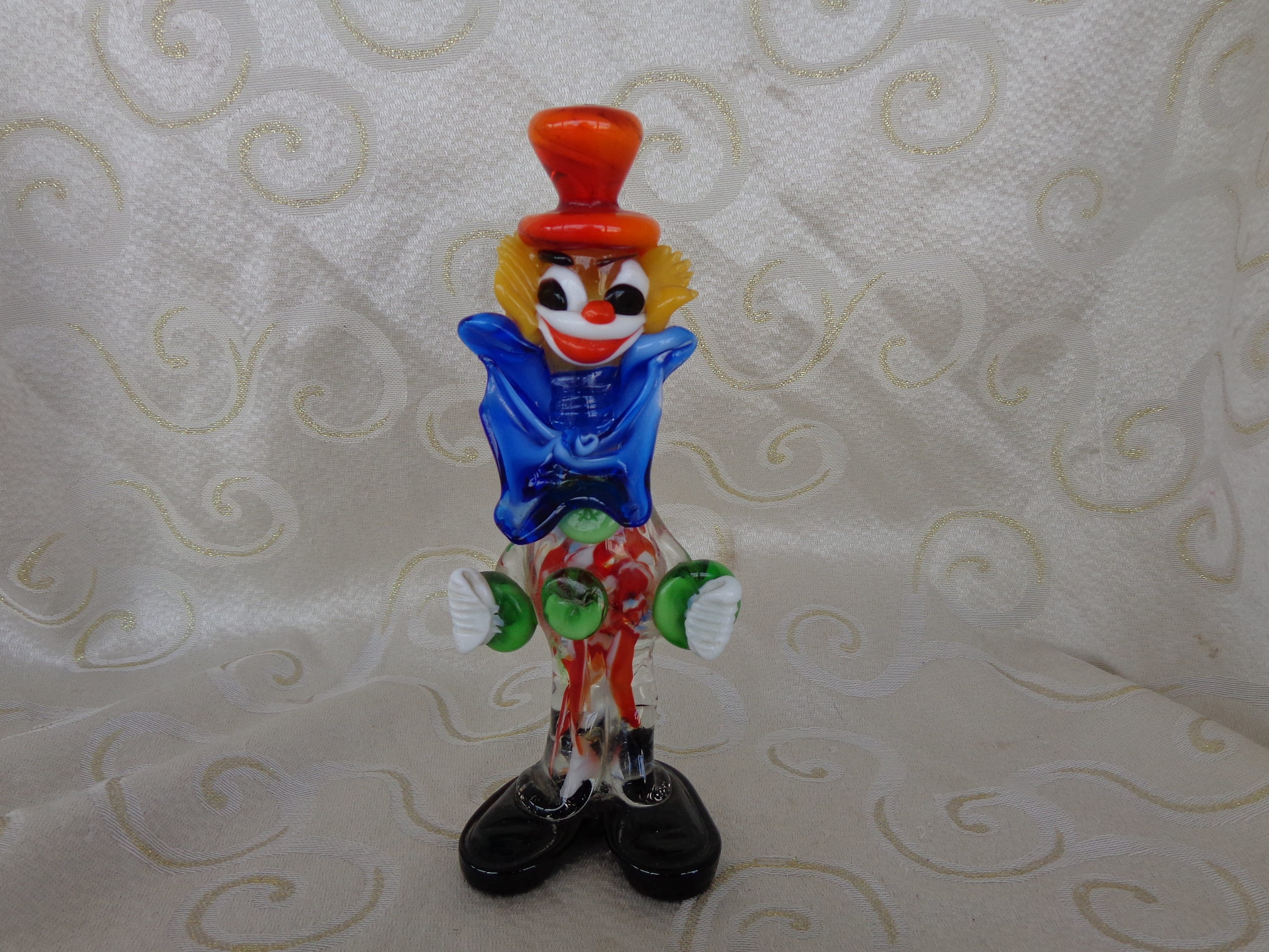 Figurine Clown En Verre De Murano, Sculpture Art Déco Pour Collection