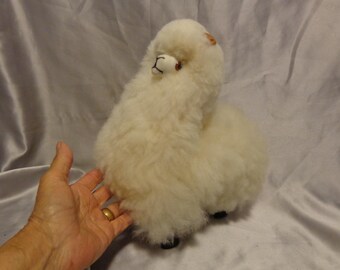 ALPACA FURRY LLAMA Figurine - 11"H x 10"L x 7"W - Furry Llama Figurine