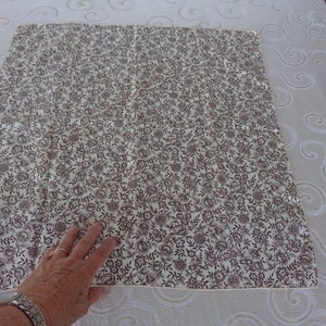 TAUPE/CREAM SCARF - 21x 21&quot; Scarf - Floral Pattern Taupe Design on cream/Tan Background