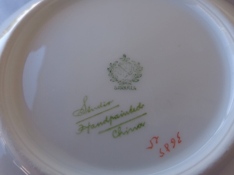 Bavarian Signed Numbered 6 14 Dessert Plate Fruit and Flowers
