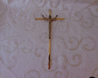 JESUS ON CROSS - 10" Brass Modern Style Crucifix - Wall Cross - Wall Crucifix - Hanging Crucifix - Catholic Crucifix  -  Jesus on Cross -
