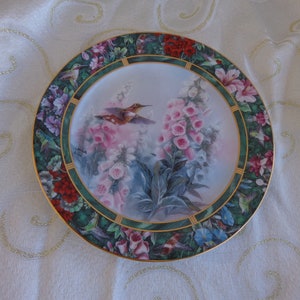 THE RUFOUS HUMMINGBIRD Plate - 7 3/4&quot; Lena Lius Hummingbird Treasury  Collection - 4th Issue - Signed / Numbered - Limited Edition