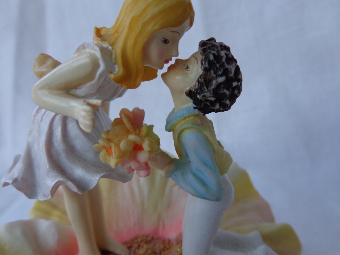 KISSING FAIRY PAIR La Verona Kissing Fairies on Hibiscus | Etsy