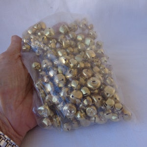 JINGLE BELLS - Gold Tone Jingle Bells 3/8 to 5/8"  Never opened - Craft Jingle Bells buy