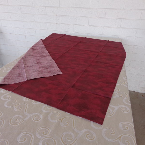 TWO TONE FABRIC Two Pieces of 42" x 46" 2 Tone Burgundy 100% Cotton Fabric on separate photos - undercloth not part of offer