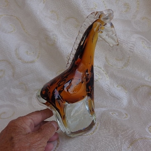 BLOWN GLASS GIRAFFE - 8 1/2&quot; - Dynasty Gallery Hand Blown Murano Style Heavy Glass Giraffe
