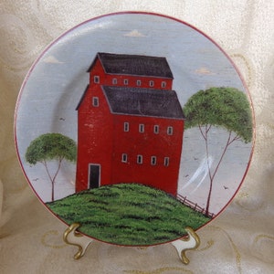 WARREN KIMBLE &#39;BARNS&quot; Plate - 8 1/4&quot; - Three Story Barn Plate by Sakura  1998