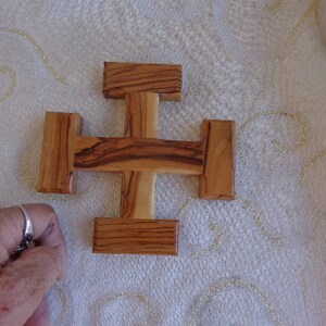 OLIVE WOOD SQUARE Wall Cross - 5&quot; x 5&quot; - Jerusalem Made Olive Wood Christian Wall Cross - Square Cross - Wooden Cross